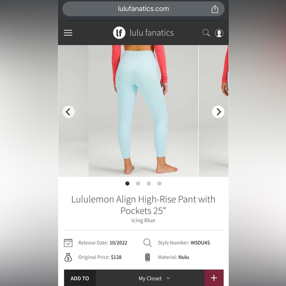 Lululemon Align High Rise Pants with Pockets 25” - Picture 6 of 6